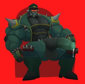 bara huge_cock male muscular muscular_anthro muscular_male open_bottomwear open_clothes open_jacket open_pants open_topwear penis robot robot_boy robot_humanoid sitting sitting_on_couch xxxmochi_mochi yaoi