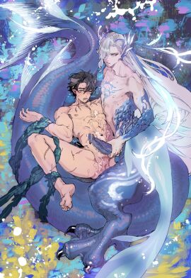 black_hair claws color completely_nude digital_drawing_(artwork) digital_media_(artwork) dragon dragon_humanoid gay gay_anal gay_domination gay_male gay_sex genshin_impact horns humanoid light-skinned_male light_skin long_hair male male/male male_focus male_only male_penetrated male_penetrating male_penetrating_male maledom malesub markings neuvillette_(genshin_impact) non-human nude nude_male penis restrained restrained_arms restrained_legs scar short_hair tail talons tied_up unusual_anatomy unusual_genitalia unusual_penis white_hair wriothesley_(genshin_impact) yaoi