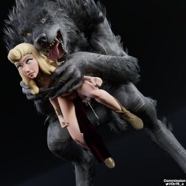 3d_(artwork) absurd_res anthro balls bodily_fluids canid canine clenched_teeth clothing collar costume cum cum_inside dc15_a dc15a digital_media_(artwork) disney duo eye_roll female fist genital_fluids genitals hi_res human humanoid male male/female mammal mythological_canine mythological_creature mythology princess_aurora_(disney) saliva simple_background size_difference slave_leia_costume sleeping_beauty_(1959) star_wars teeth werecanid werecanine werecreature werewolf