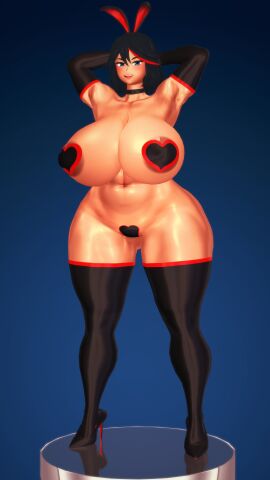 1girls 3d areolae armpits arms_behind_head big_breasts big_thighs breasts bunny_ears bunny_girl busty cinnamon_tea covered_nipples covered_pussy female female_only full_body gigantic_breasts high_heels huge_breasts huge_thighs kill_la_kill koikatsu large_breasts large_thighs massive_breasts matoi_ryuuko navel pussy standing thick_thighs thighs voluptuous