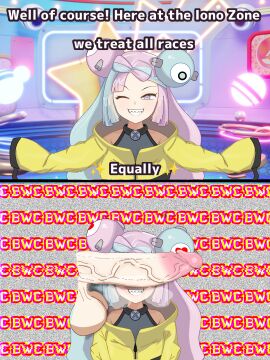 1boy 1girls 2koma big_penis blush bow_hair cant_see_the_haters character_hair_ornament creatures_(company) drooling english_text fancy_shmancy_hair_clips female game_freak glitch heart-shaped_pupils heavy_breathing huge_cock instant_loss_2koma iono_(pokemon) jacket male nintendo penis pink_eyes pink_hair pokemon pokemon_sv raceplay racism racist remastered sharp_teeth sleeves_past_fingers sleeves_past_wrists solo_focus straight text twintails uncensored unepicroachy upper_body veiny_penis yellow_jacket