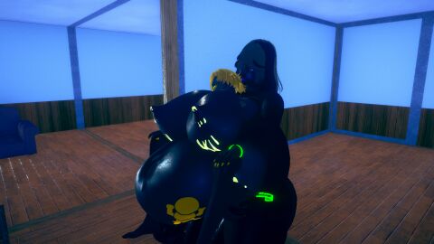 3d anthro ass balls breasts cum_in_pussy female futa_on_female futanari gigantic_breasts gyaru honey_select_2 huge_ass huge_balls huge_breasts huge_cock igawa_sakura infinite_stratos intersex lactation nipples orimura_chifuyu penis pregnant pregnant_female pussy