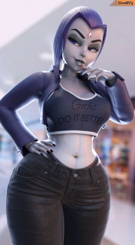 3d female female_only high_resolution highres raven_(dc) smitty34 solo