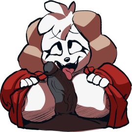 anthro apsel_bluestar barely_visible_nipples beagle big_breasts breasts brown_ears canid canine canis clothing clothing_pull domestic_dog duo erection faceless_character faceless_male fangs female female_focus first_person_view genitals hi_res humanoid_genitalia humanoid_penis hunting_dog licking male mammal nipples oral penile penis penis_lick roxy_boxen scent_hound sex sketchy solo_focus sweater teeth tongue topwear vein veiny_penis