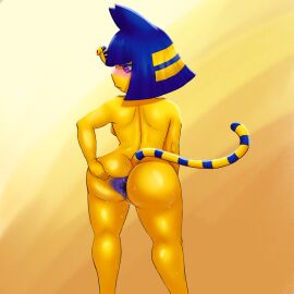1girl anal anal_invitation anal_suggest animal_crossing ankha anus ass big_ass blue_anus blue_hair cat_ears darkafterdark dripping embarrassed feline female furry horny humanoid shortstack spreading spreading_anus spreading_ass sweat sweaty_ass sweaty_butt tail yellow_fur