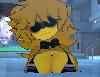 bikini black_eyes bowtie fap_nights_at_frenni's fnia fredina's_nightclub head_tilt in_water pool type_0 type_0_(cryptiacurves) vrchat vrchat_avatar