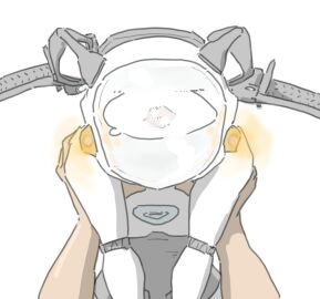 anthro arm_grab biped bodily_fluids duo first_person_view genitals grey_body gromdrawing handle human kiss_mark light_body light_skin lights living_machine living_motorcycle living_vehicle machine male male/male mammal mirror multicolored_body penis tears two-tone_body vehicle white_body windshield_eyes