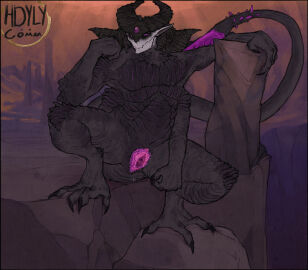 4_arms 4_pecs 6_eyes animal_genitalia anus artist_logo artist_name big_muscles black_body bodily_fluids bodily_fluids_drip cervix claws clitoral_hood clitoris cloaca corinoch cuntboy demon demon_humanoid digital_media_(artwork) digitigrade erect_clitoris finger_claws genital_fluids genitals grey_body grin hdyly hell hi_res horn horned_humanoid humanoid intersex logo long_ears looking_at_viewer male multi_arm multi_eye multi_limb multi_pec muscles muscular muscular_male nude nude_male pecs prehensile_tail purple_eyes purple_insides purple_pussy pussy raised_tail scales signature skin smile solo spike_tail spikes tail toe_claws unusual_anatomy unusual_genitalia unusual_pussy vagina_dentata vaginal_canal vaginal_fluids weapon_tail white_face