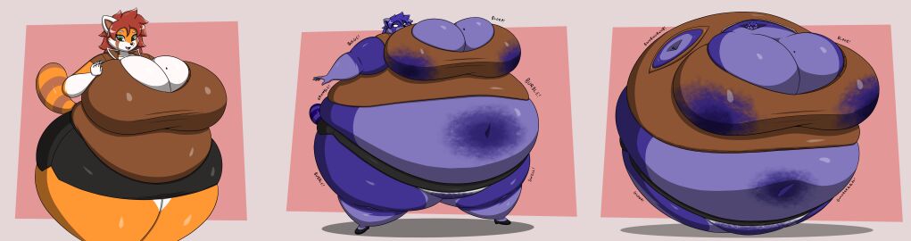 bbw big_breasts blueberry_inflation breasts cleavage female furry huge_breasts inflation lactating lactation lactation_through_clothes lj_caffie overweight spherical_inflation tagme thick_thighs wide_hips