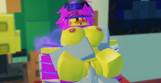 1boy 1girls 3d areolae bed blush breasts cowgirl_position female fusecoil_(the_battle_bricks) genderswap genderswap_(mtf) grey_body grey_skin hat male nipples on_bed one_eye_closed penis pink_hair puffy_pussy pussy reverse_cowgirl_position roblox roblox_game robloxian rule_63 self_upload sex shades shutter_shades straight the_battle_bricks tumore wompwompsad yellow_body yellow_skin