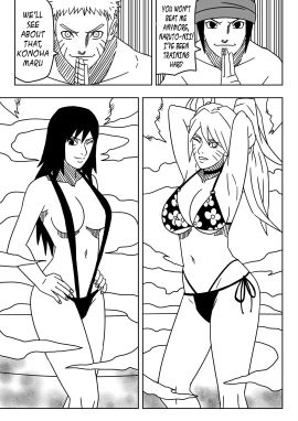 2boys 2girls beach big_breasts bikini breasts canon_genderswap cleavage comic competition dialogue english_text female female_focus female_konohamaru floral_print floral_print_bikini genderswap genderswap_(mtf) hand_sign huge_breasts long_hair male male_focus multiple_boys multiple_females multiple_girls multiple_males naruko naruto naruto:_the_last naruto_(series) naruto_shippuden ninrubio one-piece_swimsuit outdoors pose posing posing_for_the_viewer rule_63 sarutobi_konohamaru seaside sexy_no_jutsu short_hair sling_bikini slingshot_swimsuit steam story swimsuit take_your_pick tied_hair transformation translated twintails uzumaki_naruto wink