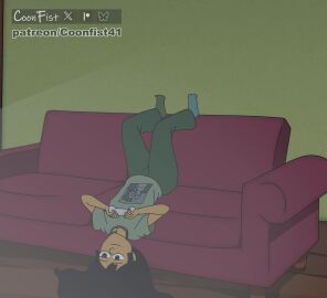 2d 2girls amphibia animated black_hair blonde_female blonde_hair coonfist couch couch_sex disney_channel female female_only geministarsign grin lesbian lesbian_sex magicalmysticva marcy_wu moaning mp4 nude opennsfwsp playing_videogame sasha_waybright scissoring sound tagme towel towel_drop tribadism upside-down video yuri