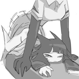 1futa 1girls ass black_and_white blush blush_lines clothed clothed_sex clothing doodle eyebrows faceless faceless_character faceless_female faceless_futa female female_penetrated female_penetrating female_penetrating_female fingers fundamental_paper_education futa_on_female futa_penetrating futa_penetrating_female futanari hair intersex larger_female larger_penetrating larger_penetrating_smaller miss_bloomie_(fundamental_paper_education) miss_thavel_(fundamental_paper_education) size_difference sketch younger_female younger_futa