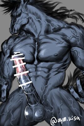 1boy 2d abs anthro ayukisa balls bara beefy biceps big_areola big_breasts big_penis black_fur blue_body blue_penis breasts censor_bar censored censored_penis cock dick erection fingernails fur furry furry_male furry_only gay grey_background hi_res horse horse_humanoid horse_tail horsecock huge_cock humanoid hunk long_penis male male_only masculine_male mature_male muscles muscular muscular_arms muscular_chest muscular_legs muscular_male muscular_thighs oppai original original_character pecs penis penis_bigger_than_head quadriceps six_pack stallion standing tail thick_arms thick_neck thick_penis thick_thighs tough_guy veiny_arms veiny_balls veiny_breasts veiny_face veiny_legs veiny_muscles veiny_neck veiny_penis yaoi