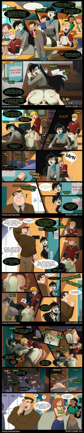 almost_caught ass bent_over big_ass big_breasts blonde_hair comic comic_strip curvy disney disney_channel doggy_style doggystyle english_text feet female giver_pov hermitmoth kim_possible kimberly_ann_possible large_ass large_breasts legs light-skinned_female light-skinned_male light_skin long_image male male/female miss_go monique_(kim_possible) pussy ron_stoppable sex shego slim_waist small_dom_big_sub soles speech_bubble steve_barkin teacher teacher_and_student text thighs vagina vaginal_penetration vaginal_sex villainess white_male