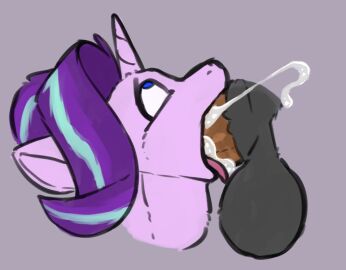 balls bodily_fluids cum equid equine fellatio female friendship_is_magic genital_fluids genitals hasbro male mammal my_little_pony mythological_creature mythological_equine mythology oral oral_penetration oral_sex penis sarek_aran_desian starlight_glimmer starlight_glimmer_(mlp) unicorn