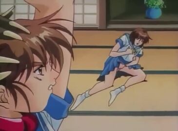 1990s_(style) 2boys amatsu_ai amatsu_mai animated anime_screencap breasts brown_hair dark_skin fellatio female hentai_series large_breasts long_hair lowres male masturbation moaning multiple_boys multiple_males nipples object_insertion oral penis ponytail pussy pussy_juice retro_artstyle school_uniform sex short_hair sound tagme transformation twin_angels uncensored video white_hair