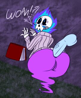 2017 anal anal_sex ass balls big_ass big_butt big_penis black_sclera blue_eyes blush bone book bottomless brown_clothing brown_sweater brown_topwear clothed clothing digital_media_(artwork) duo exclamation_point eyewear falling_book falling_object female female_focus female_penetrated fire floating genitals ghost ghost_tail glasses humanoid looking_pleasured male male/female male_penetrating male_penetrating_female mary_(sketchyboi08) multicolored_clothing multicolored_sweater multicolored_topwear partially_clothed penetration penile penile_penetration penis penis_in_ass purple_body purple_clothing purple_sweater purple_tail purple_topwear pussy question_mark rear_view roccorox sex skull skull_head solo_focus spirit sweater tail text thick_thighs three-quarter_view topwear two-tone_clothing two-tone_sweater two-tone_topwear vein veiny_penis