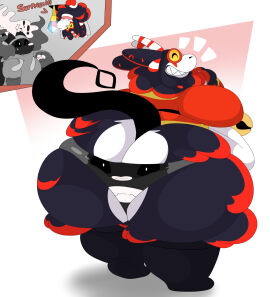 ass bbm big_ass bubble_ass bubble_butt castdraws_(artist) furry huge_ass overweight thick_thighs transformation underwear underwear_transformation wide_hips