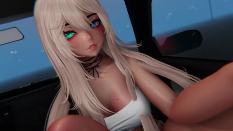 1girls 3d animated blonde_hair blush car car_interior car_sex dry_humping first_person_view flameknight7 grinding humping lap_dance large_breasts legs legs_up looking_at_viewer mostly_clothed multicolored_eyes original original_character pleasure_face pleasured pov sound tagme tattoo tattoo_on_thigh tattoos thick_thighs tongue tongue_out video vrchat vrchat_avatar white_hair
