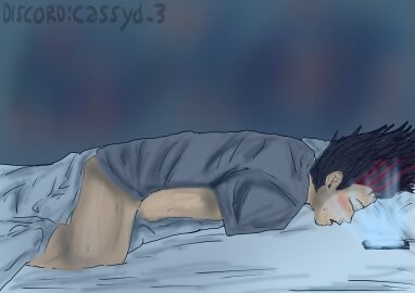 1male barou_shouei bed bed_sheet bedroom blue_lock blush brown_hair cassyd closed_eyes commission commissioner_name commissioner_upload commissions_open in_bed male male_only masturbating masturbation only_male red_dye request requested shouei_barou smartphone solo solo_focus solo_male stroking_cock stroking_penis sweat watermark