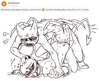 2boys anal anal_insertion anal_sex ass ball_gag blasticheart_(artist) body_horror boy_on_boy brat brat_taming bratty bratty_correction bratty_submissive centipede cum cum_in_ass cum_inside doggy_style drooling from_behind fucked_from_behind fucked_into_submission fucked_senseless fucked_silly gag gagged gay gay_domination gay_sex hate_fuck hate_sex line_art male maledom malesub monsterfucker monsterfucking non-human satan_(blasticheart) snow_(blasticheart) teratophilia toony yaoi