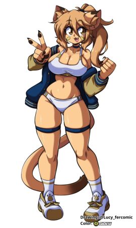 belly big_breasts breasts cleavage female furry godichi goya_(lucyfercomic) huge_breasts lucyfercomic original tagme thick_thighs wide_hips