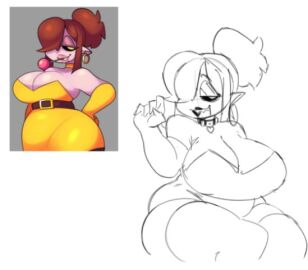 alt_mommy_mearest_(readraws) alt_version auburn_hair belt big_breasts black_sclera breasts chubby chubby_female collar corset earrings elbow_gloves eyeshadow female female_focus fnf_alt friday_night_funkin friday_night_funkin_alt friday_night_funkin_mod gloves happy lips lipstick lollipop milf mommy_mearest no_color p64official pink_eyeshadow polygon_64 ponytail purple_skin readraws reference_image shiny_clothes shiny_hair shiny_skin sitting sketch standing thick_thighs yellow_dress yellow_eyes yellow_gloves