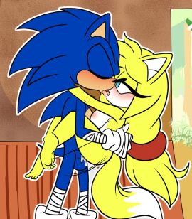 1boy 1girls animal_ears anthro anthro_on_anthro arms_around_neck balls bandages black_nose blonde_hair blue_body blue_eyes blue_fur blue_hair blue_skin blush braided_hair breasts canine closed_eyes cock demichan duo exposed_torso eyelashes feline female footwear fox fox_ears fox_girl fox_tail fur furry gloves handwear hedgehog holding kissing legs_around_waist long_hair making_out male male/female mammal medium_breasts narrowed_eyes nipples ntr nude penis penis_in_pussy pink_nipples pussy scarf sega sex sonic_(boom) sonic_(series) sonic_boom sonic_the_hedgehog sonic_the_hedgehog_(series) spiky_hair tail thick_thighs thighs thrusting tongue_fucking tongue_kiss two-tone_body two-tone_fur vagina vaginal_sex video_games yeidsil yellow_body yellow_fur yellow_hair yellow_skin zooey_the_fox