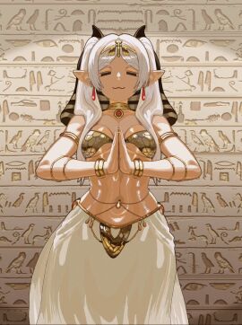 1girls 3:4 :3 alternate_costume ancient_egyptian_clothes animated animated_image ankha_zone bikini bikini_top_only breasts closed_eyes closed_mouth earrings egyptian_clothes egyptian_headdress elf elf_ears elf_female female frieren frieren_beyond_journey's_end gif gold_bikini hieroglyphics highres jewelry kinohara_kossuta light-skinned_female light_skin long_hair medium_breasts meme own_hands_together pointy_ears shaking_hips skirt slim_waist small_breasts solo sousou_no_frieren stomach swaying_hips swimsuit tagme thick_thighs twintails ugoira vertical_video white_hair white_skirt wide_hips