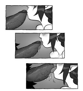 2boys artist_request blush close-up cum cum_in_mouth cum_on_tongue erection fellatio femboy gay girly male male_only male_pubic_hair open_mouth oral penis pubic_hair sucking_penis tagme tongue tongue_out yaoi