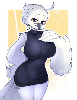 budoti clothing dress female female_only original original_character owl solo tagme vice_(budoti) white_feathers