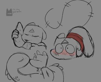 2_penises anthro blush bound cult_of_the_lamb deep_throat diphallia diphallism duo fellatio flinky_(cult_of_the_lamb) genitals hi_res kissing male male/male mammal massive_monster_(studio) multi_genitalia multi_penis murid murine offscreen_character oral oral_penetration penetration penile penis rabiesram rat ratau_(cult_of_the_lamb) red_crown_(cult_of_the_lamb) red_ribbon reptile rodent scalie sex snake tail