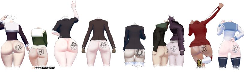 2boys 6+girls 7girls asahina_aoi ass ass_chart ass_comparison ass_focus ass_to_ass big_ass big_butt both_sexes_in_same_situation bottomless celestia_ludenberg chart danganronpa danganronpa:_trigger_happy_havoc equal_opportunity_fanservice female femboy fujisaki_chihiro fukawa_touko harubug human junko_enoshima kirigiri_kyouko maizono_sayaka male mukuro_ikusaba multiple_boys multiple_females multiple_girls multiple_males naegi_makoto tagme