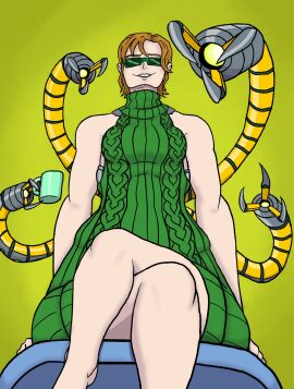 1girls breasts darkslagg2 digital_drawing_(artwork) digital_media_(artwork) doctor_octopus female female_only genderswap genderswap_(mtf) green-tinted_eyewear human legs light-skinned_female light_skin lips marvel marvel_comics medium_breasts olivia_octavius otto_octavius rule_63 sitting slim_waist solo spider-man_(series) sunglasses supervillain supervillainess thighs tinted_eyewear villain villainess virgin_killer_sweater