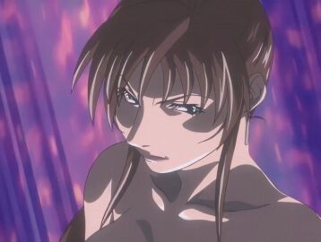 00s 1girls 2007 animated anime_screenshot bible_black bible_black_new_testament bouncing_breasts breasts brown_hair earrings female green_eyes high_ponytail imari_kurumi jewelry knife large_breasts lipstick long_hair makeup nipples open_mouth ponytail ritual shin_bible_black side_ponytail stabbing tagme