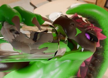 3d_(artwork) animal_genitalia animal_penis anthro armus asinus balls balls_lick breasts claws container cup digital_media_(artwork) donkey duo equid equine erection extreme_size_difference eyebrow_piercing eyelashes facial_piercing female fur genitals hair hi_res imminent_oral_vore imminent_vore kroxigor kroxigor_(vulgarvictor) licking male mammal mouth_shot nipples nose_piercing nose_ring nude open-mouth_smile open_mouth oral penis piercing pink_eyes reptile ring_piercing scales scalie sex sharp_teeth size_difference skarrfox skarrfox_(artist) smile tail teeth tongue tongue_out vore