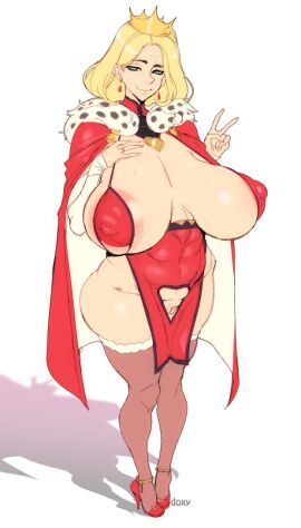 1girls alternate_costume anklet areola_slip areolae arm_warmers armwear artist_name ass big_ass big_breasts big_nipples bikini bikini_top blonde_hair blue_eyes breasts cape cloak clothing collar crotch_cutout crown curvy doxy dress earrings eyelashes female female_focus female_only full_body fur-trimmed_cape headwear heart high_heels hips huge_ass huge_breasts human jewelry large_areolae large_ass large_breasts legwear lingerie looking_at_viewer medium_hair milf navel navel_visible_through_clothes nipple_bulge nipples nipples_visible_through_clothing no_panties ousama_ranking peace_sign pinup pussy queen queen_hilling ranking_of_kings shaved_pussy shiny_skin simple_background solo solo_female stockings thick_thighs thighhighs thighs voluptuous white_background wide_hips