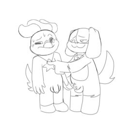 2boys black_and_white critters_(poppy_playtime) dogday_(poppy_playtime) flaccid flaccid_penis furry_only kickinchicken kickinchicken_(poppy_playtime) male male/male male_only no_humans penis poppy_playtime poppy_playtime_(chapter_3) scketch smiling_critters