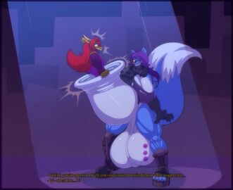 2024 absurd_res anthro balls balls_tattoo big_balls big_breasts big_penis biped blue_body blue_fur blue_tail bodily_fluids body_in_urethra breasts bulge canid canine chromatic_aberration clenched_teeth clothing cock_vore collaboration colored cybernetic_arm cybernetic_hand cybernetic_limb cybernetics detailed_background dialogue digital_drawing_(artwork) digital_media_(artwork) dipstick_tail drooling duo duo_focus emanata english_text erection feet feet_first flash_emanata foreskin foreskin_play foreskin_stretching fox fox_tail fur futa_pred futanari genital_tattoo genitals geometric_background green_body green_skin group hair hi_res huge_balls huge_cock hyper hyper_balls hyper_genitalia hyper_penis imminent_vore intersex intersex_pred katamra_(spazman) kyrie_(eleison) kyrie_eleison leotard long_tail machine male male_prey mammal markings muscular muscular_anthro muscular_futa muscular_intersex open_mouth penile penis red_hair saliva scalie shaded simple_background size_difference spazman spotlight sweat sweatdrop tail tail_markings talking_to_another tattoo teeth text three-quarter_view torn_clothing two-tone_tail uncircumcised unretracted_foreskin vein veiny_penis vhs_filter vore white_penis white_tail_tip xenogon yellow_sclera