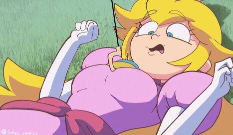 1girls 2d 2d_animation accurate_art_style animated assisted_exposure big_areola big_breasts big_nipples blonde_hair blue_eyes bouncing_breasts breasts breasts_out commentary coolerinker crown dress elbow_gloves embarrassed english_commentary erect_nipples exposed_breasts female female_only fish_hook fishing_line gloves harpoon hook inker_comics inkershike knee_up large_breasts light-skinned_female light_skin long_hair looking_down lying lying_on_back mario_(series) nintendo nipples no_bra on_back on_grass parody pink_dress princess_peach princess_peach_(starbomb) pulling_clothing ripped_clothing ripped_dress solo solo_female starbomb style_parody tearing_clothes third-party_edit torn_clothes torn_dress twitter_username uncensored undressing undressing_another wardrobe_malfunction white_gloves