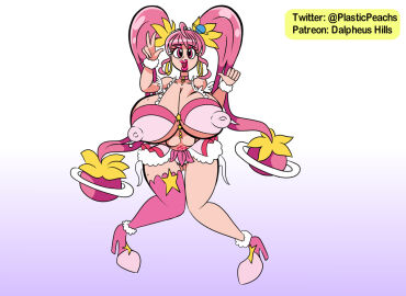 big_breasts breasts cure_star dalpheushills female high_heels hoshina_hikaru huge_breasts pink_hair precure pretty_cure star_twinkle_precure