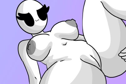 1girls :3 bald bald_female black_eyes breasts chetoh claire_(chetoh) completely_nude egg female female_focus female_only grey_areola grey_nipples naked naked_female nipples nude nude_female oc original original_character pussy spread_legs tagme