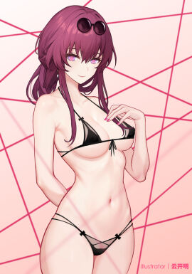 1girls absurd_res absurdres adult adult_female arm_behind_back bare_arms bare_belly bare_chest bare_hands bare_hips bare_legs bare_midriff bare_navel bare_shoulders bare_skin bare_thighs bare_torso belly belly_button big_breasts bikini bikini_bottom bikini_only bikini_top black_bikini black_bikini_bottom black_bikini_only black_bikini_top black_micro_bikini black_string_bikini black_swimsuit black_swimwear breasts busty busty_female cleavage closed_mouth_smile collarbone curvy curvy_body curvy_female curvy_figure curvy_hips dot_nose earrings elbows exposed exposed_armpits exposed_arms exposed_belly exposed_legs exposed_midriff exposed_pussy exposed_shoulders exposed_thighs exposed_torso female female_only fingernails fingers gradient_background groin hair_between_eyes half_naked half_nude hand_behind_back hand_on_chest hand_on_own_chest high_resolution highres honkai:_star_rail honkai_(series) hourglass_figure kafka_(honkai:_star_rail) large_breasts lean_figure legs legs_closed legs_together light-skinned_female light_skin lips long_hair looking_at_viewer mature_female micro_bikini nail_polish nails narrow_waist navel nipple_bulge pubic_hair purple-eyed_female purple-haired_female purple_eyebrows purple_eyes purple_fingernails purple_hair purple_nail_polish purple_nails pussy semi_nude shoulders sideboob sidelocks simple_background slender_body slender_waist slim_female slim_waist smile smiling smiling_at_viewer smirk smooth_skin solo standing string_bikini sunglasses sunglasses_on_forehead sunglasses_on_head swimsuit swimwear thick_thighs thighs thin_waist underboob upper_body v-line wide_hips yunkaiming