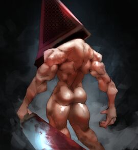 abs ass bara big_ass exactlyexact gay male male_only masturbation muscular muscular_anthro muscular_male muscular_thighs penis pyramid_head silent_hill silent_hill_2 solo yaoi