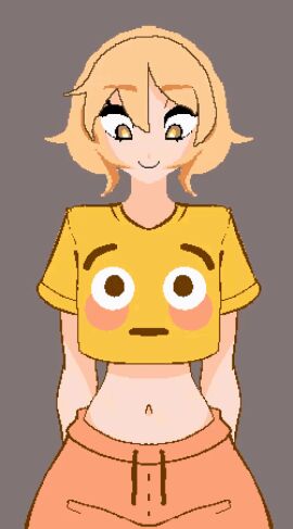 1girls animated animated_gif big_breasts blonde-haired_female blonde_female blonde_hair blush breast_expansion breast_growth breast_growth_(enlargement) breasts centurii-chan_(character) emoji emoji_shirt female female_only flushed_emoji flushed_emoji_shirt grey_background huge_breasts human human_only large_breasts meme_attire meme_clothing nasko_art original pixel_animation pixel_art short_hair short_playtime simple_background small_breasts solo solo_female top_heavy yellow_eyes