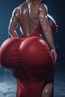 ai_generated big_breasts cum dress huge_ass huge_breasts large_ass large_breasts large_thighs niduscharger red_dress tagme thick_thighs video walking wide_hips