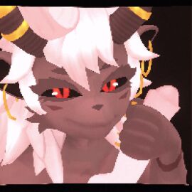 1:1 3d animated anthro bovid brown_body brown_fur caprine caprine_demon collarbone colored_nails curved_to_the_right_penis demon duo erection ethel_(tednotbob) eyelashes female fur genitals goat goat_demon gold_(metal) gold_jewelry hair handjob horn humanoid humanoid_genitalia hybrid jewelry long_hair looking_at_viewer loop male male/female mammal nails narrowed_eyes original penile penis piercing red_eyes sex short_playtime simple_background smile stripes tednotbob white_hair