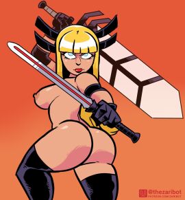 1girls ass blonde_hair breasts female magik_(illyana_rasputin) marvel marvel_comics nipples thighhighs weapon x-men x-men_97 zaribot