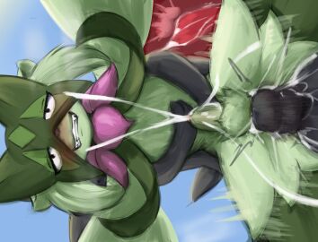 all_fours anal anal_orgasm anal_sex animal_genitalia animal_penis anthro anthro_on_feral anthro_penetrated arms_around_waist ass balls balls_touching black_body black_fur blush bodily_fluids breath canine_genitalia canine_penis clenched_teeth cum cum_in_ass cum_inside cum_while_penetrated cutaway doggy_style duo eeveelution ejaculation eye_roll feral feral_penetrating feral_penetrating_anthro foreskin fremy from_behind_position fur generation_2_pokemon generation_9_pokemon genital_fluids genitals green_body green_fur hands-free hi_res humanoid_genitalia humanoid_penis internal low-angle_view male male/male male_penetrated male_penetrating male_penetrating_male mask meowscarada nintendo orgasm panting penetration penis pokemon pokemon_(species) prostate prostate_orgasm sex sky solo_focus teeth tight_foreskin umbreon uncircumcised zoophilia